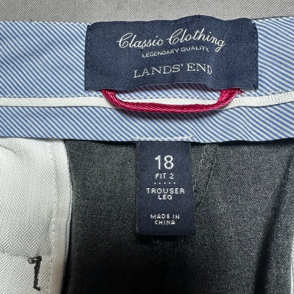 Lands End Classic Clothing Gray Trouser Leg Dress Career Pants Womens Size 18 - Picture 5 of 7